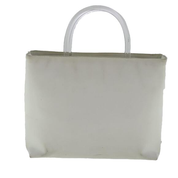 PRADA Hand Bag Enamel Plastic White Clear Silver - Picture 2 of 16